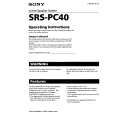 SONY SRSPC40 Owners Manual