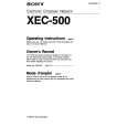 SONY XEC-500 Owners Manual