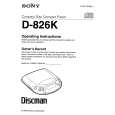 SONY D-826K Owners Manual
