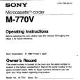 SONY M-770V Owners Manual