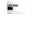 SONY MX-650 Owners Manual