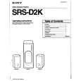 SONY SRS-D2K Owners Manual
