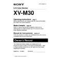 SONY XV-M30 Owners Manual