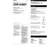 SONY CDX-A2001 Owners Manual