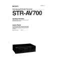 SONY STR-AV700 Owners Manual