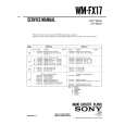 SONY WMFX17 Service Manual