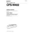SONY CFS-W402 Owners Manual