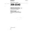 SONY XM-5540 Owners Manual