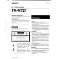 SONY TAN721 Owners Manual