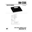 SONY RME500 Service Manual