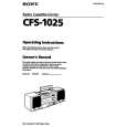 SONY CFS-1025 Owners Manual