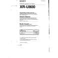 SONY XR-U800 Owners Manual