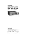 SONY BVW22P VOLUME 1 Service Manual