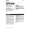 SONY CFS-903 Owners Manual
