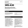 SONY SRSA30 Owners Manual