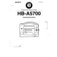 SONY HB-A5700 Owners Manual