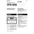SONY CFS-1020 Owners Manual
