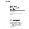 SONY MHCRG441 Owners Manual