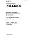 SONY XM-C6000 Owners Manual