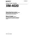 SONY XM-4020 Owners Manual