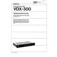 SONY VDX300 Owners Manual