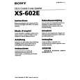 SONY XS-602E Owners Manual