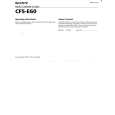 SONY CFS-E60 Owners Manual