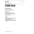 SONY SSM920 Owners Manual