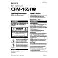 SONY CFM-165TW Owners Manual