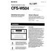 SONY CFS-W504 Owners Manual