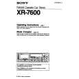 SONY XR-7600 Owners Manual