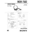 SONY MDR7502 Service Manual