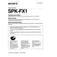 SONY SPKFX1 Owners Manual