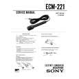 SONY ECM221 Service Manual