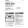 SONY CFS-213 Owners Manual